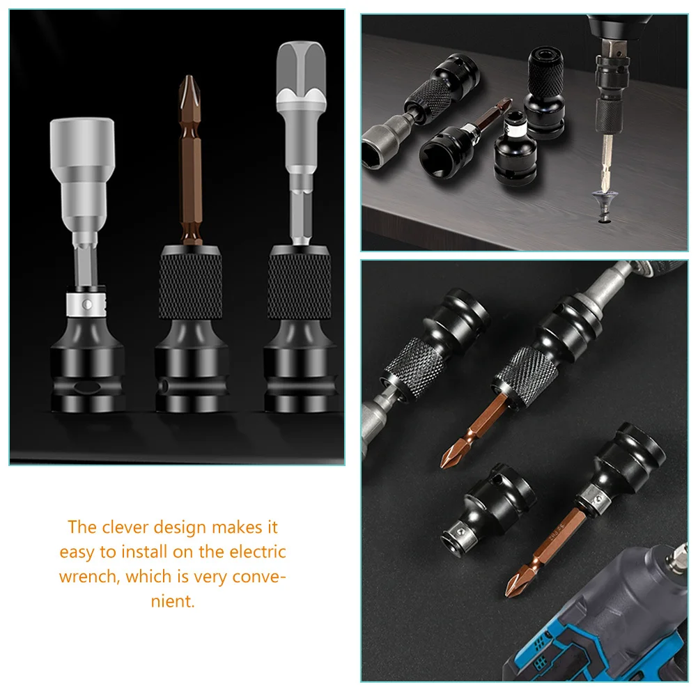 

4pcs Socket Adapter Set 1/2 Inch To 1/4 Inch Impact Wrench Adapter Drill Socket Converter Tool For Hex Bit Extension Hand Tool