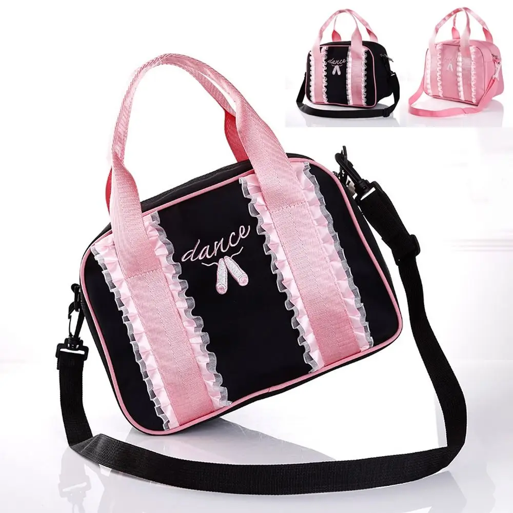 

Ballerina Sweet Lace Ballet Shoulder Bag Canvas Waterproof Kids Handbag Dance Shoes Embroidery Girls Storage Bag Dance Practice