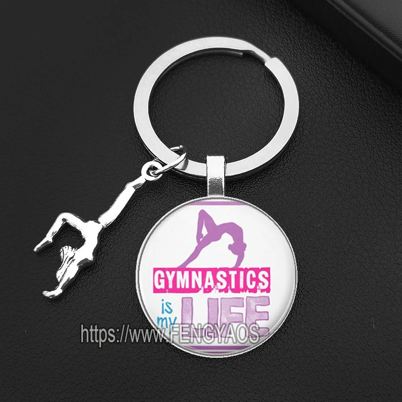 I Love Gymnastics Keychains for Women Gymnasts Key Holder for Keys Sport Keychains Gift for Fitness Enthusiasts