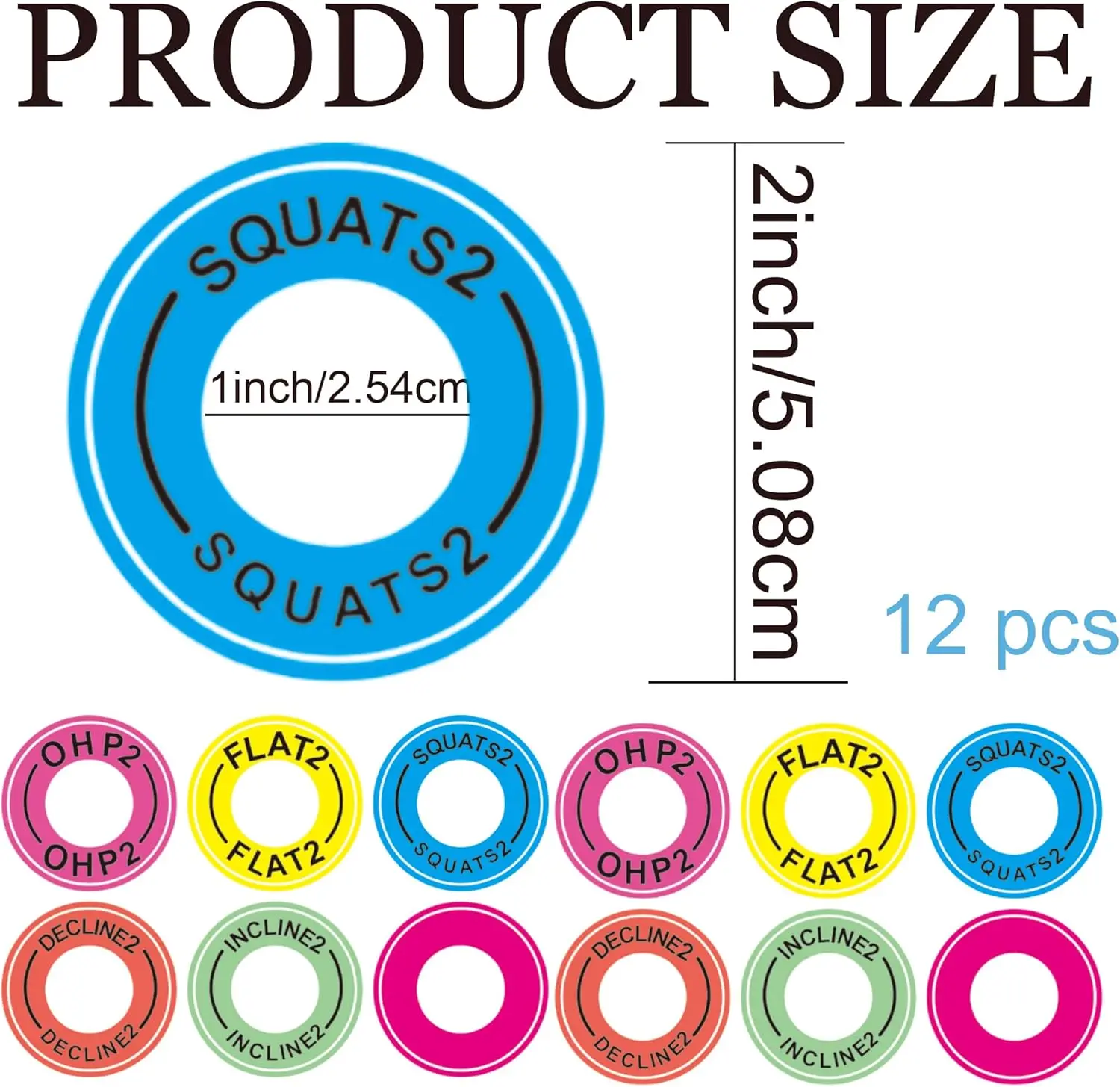 

1 Inch Holes 12 Pcs Power Squat Rack Barbell Magnetic Position Markers Reminders Labels