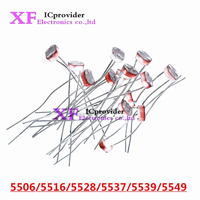 20PCS LDR Photo Light Sensitive Resistor Photoelectric Photoresistor 5528 GL5528 5537 5506 5516 5539 5549 For Arduino