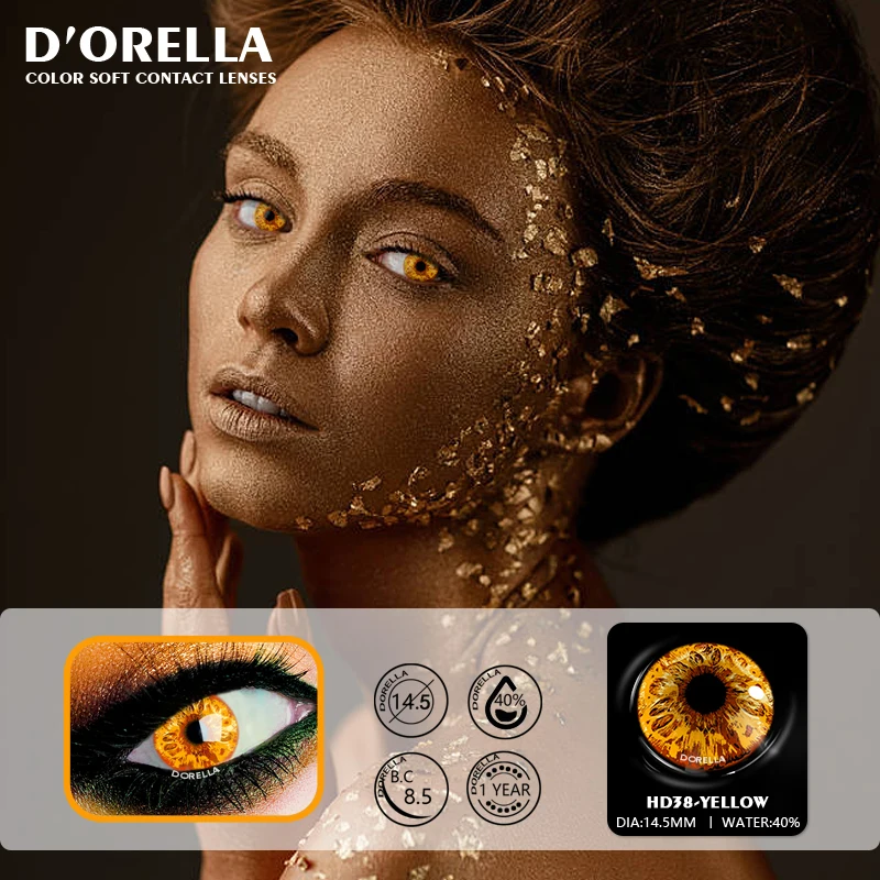 D\'ORELLA – lentilles de Contact multicolores, 1 paire, pour Cosplay, maquillage d\'halloween, pour les yeux, pour dessin animé