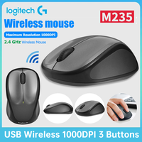 ﻿ ﻿ Logitech M235 3 Buttons 2.4G Wireless Mouse 1000DPI Computer PC Optical Unifying USB Receiver Mouse Office Mouse for Mac OS