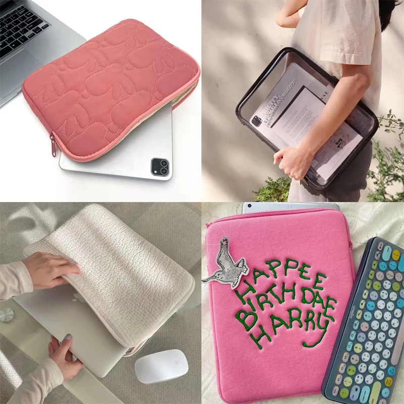 Cute Laptop Sleeve Pouch Tablet Carrying Bag 11 13 15Inch Cover for Ipad Pro 10.5 11 12.9 Air 1 2 3 4 Laptop Bag for Macbook Air