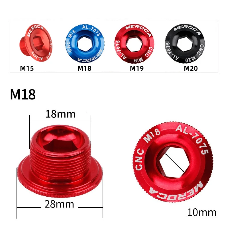 MEROCA MTB Hollowtech Kurbelbolzen M18 M19 M20 Mountainbike Kurbelabdeckung Kurbelarmbolzen für IXF – Detail 2