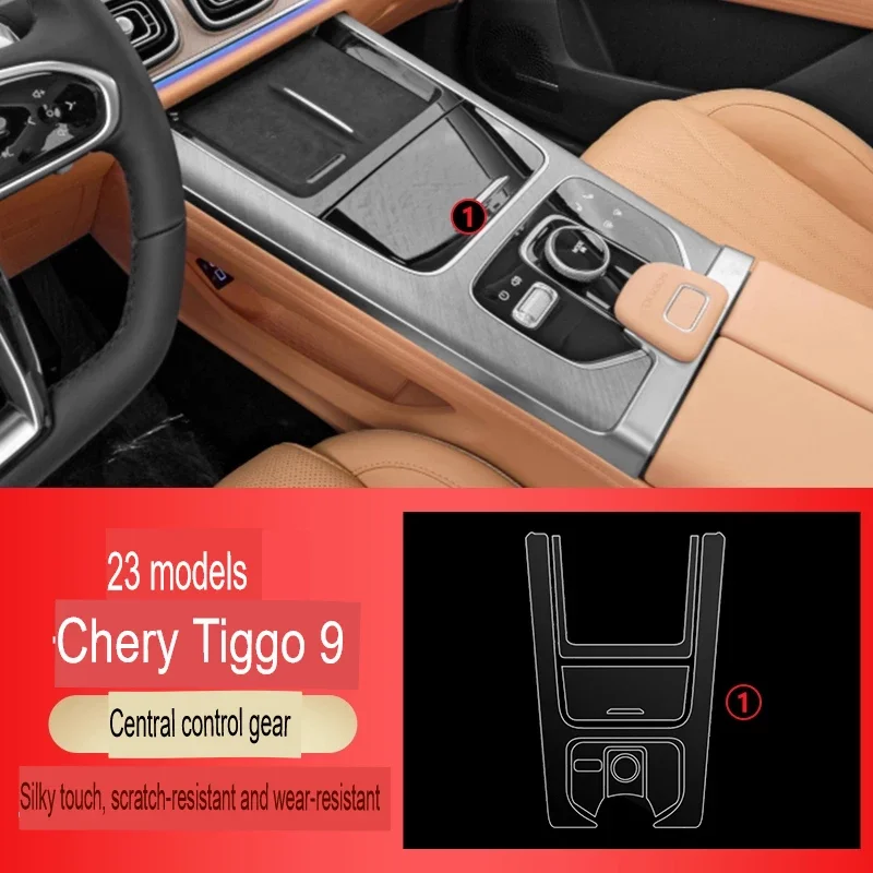 

For Chery Tiggo 9 TPU Transparent Protector Film Car Interior Sticker Gear Navigator Door Gear Panel Decor Car Accessories