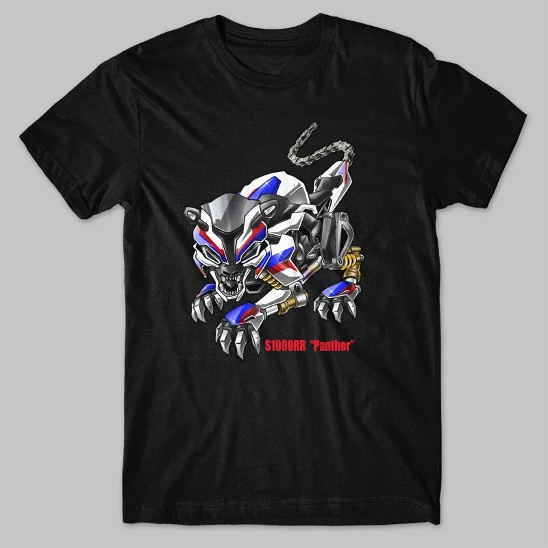 الكلاسيكية الألمانية دراجة نارية S1000RR النمر تحويل مستوحاة تي شيرت 100% القطن س الرقبة قصيرة الأكمام عادية قميص رجالي