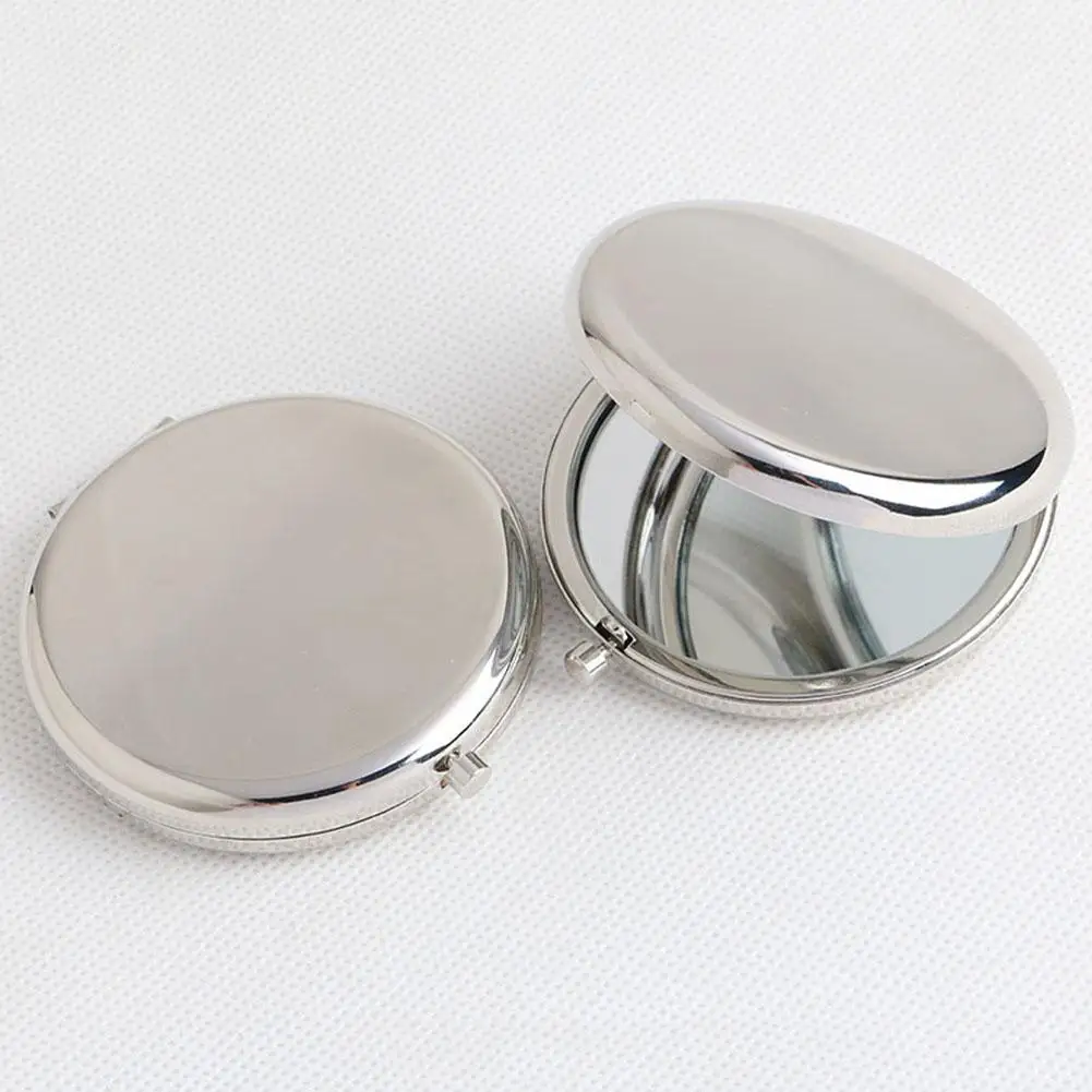 Mini Miroir de Maquillage Pliable et Argenté à Double Face, Accessoire de Poche Portable pour le Voyage, H2Q1