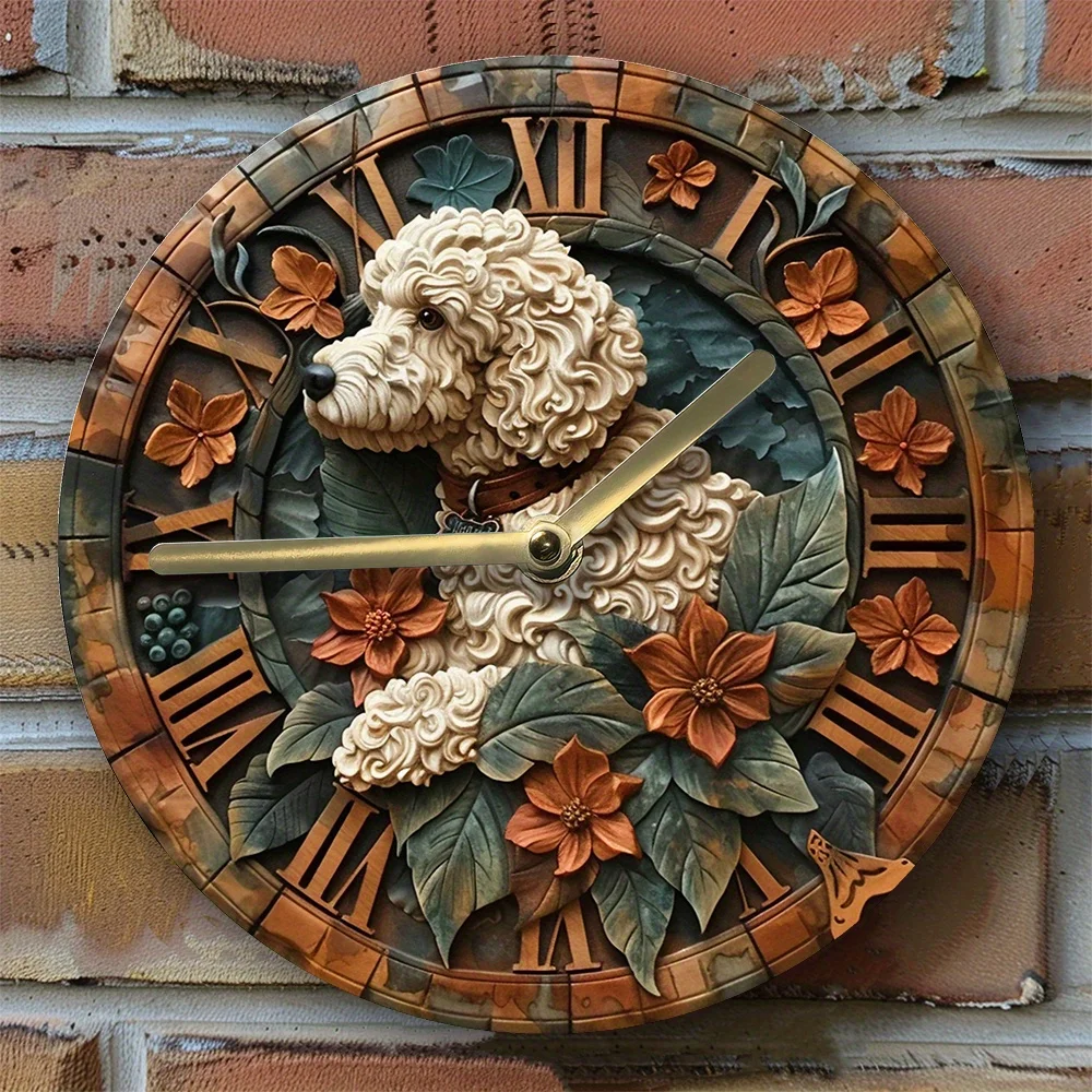 

Silent Aluminum Wall Clock with Poodle Design - Diy, Perfect for Apartment Decor & Halloween Gifts Wall Clock Modern Design