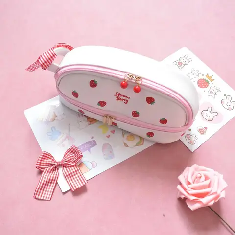 Demon Hunter Kpop Student Pennfodral Pennväska Tecknad Pennlåda Pennhållare Fodral Flicka Kosmetikväska Barnfödelsedagspresenter 10 best sales jordgubbspenna - №7
