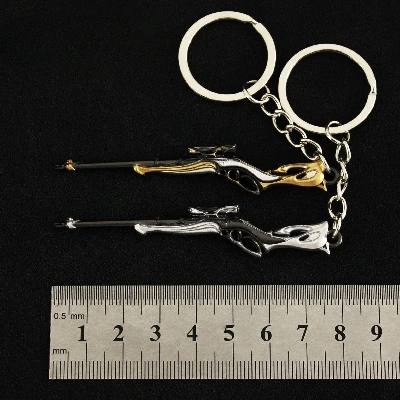 Valorant Game Periphery Mini Gilded Emperor Sheriff Metal Toy Keychain 8CM Pendant Weapon Prop Model Cosplay Sword Weapon Toys