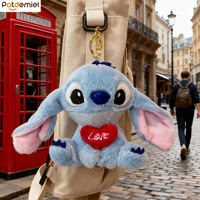 

﻿ 12cm New Stitch Lotso Plush Toys Keychain Pendant Accessories Plush Doll Cute Cartoon Stuffed Doll Key Ring Toy Key Chain Gift