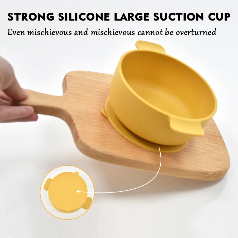 Baby Tableware Autonomous Eating Training Complementary Food Bowl With Double Handles And Suction Cups Children Anti Drop Bowl