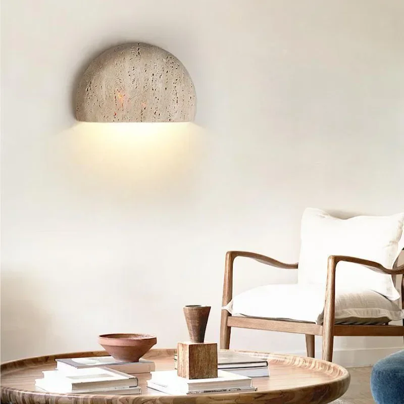 Wabi-sabi Stone Retro Living Room Wall Porch Corridor Homestaycafe Atmosphere Bedroom Bedside Wall Lamp view 5