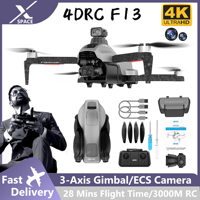 Drone 4DRC F13 4K Camera Pro 3-axis Gimbal Brushless Quadcopter Obstacle Avoidance EIS GPS FPV 3KM HD Camera RC Dron Kids Toy