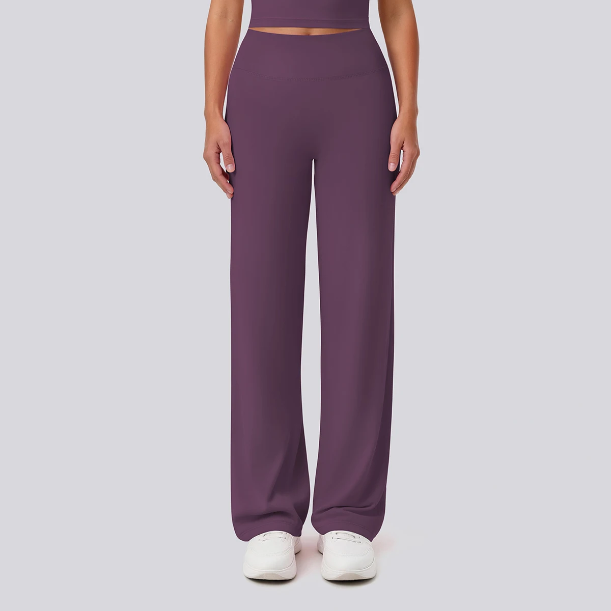 Rooftrellen Damen-Sporthose, Schlaghose, Hochgeschnittene, Lose Weite Hose, Einfarbig, Dünne Fitness-Sporthose für Frauen – Detail 22