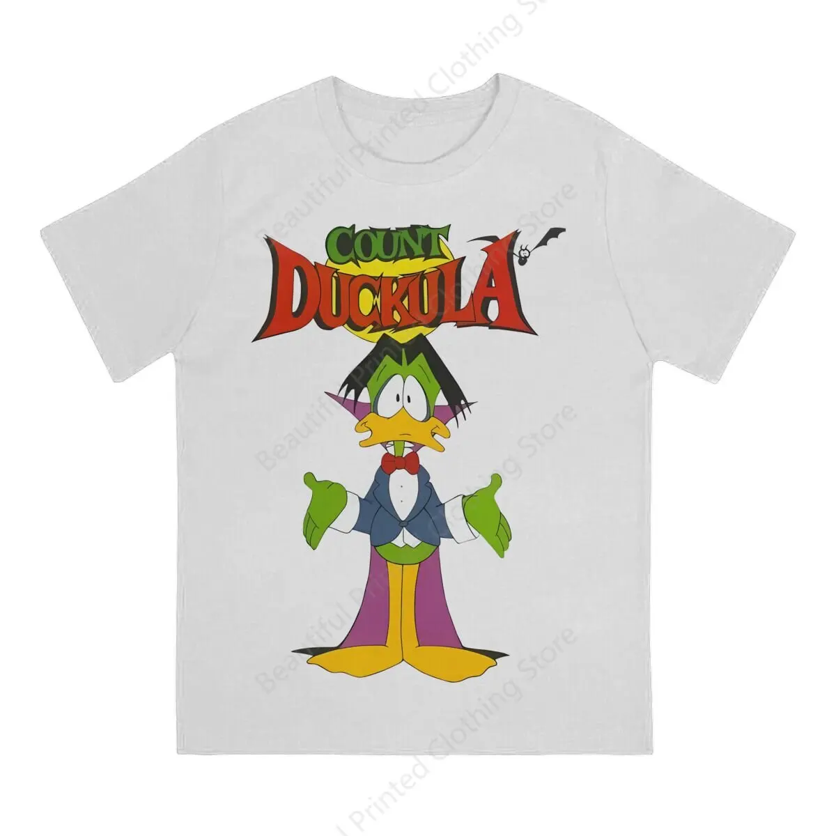100% Cotton  T-shirt Count Duckula Print Fashion Men's Women's T-Shirts Loose Oversized Short Tee Trend Fun Versatile