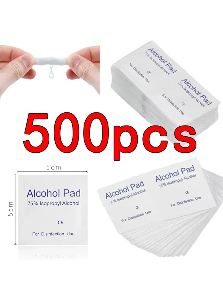 Tampons de coton à l'alcool jetables, 500 pièces, outil de nettoyage des détails de voiture, serviette de lavage de voiture, lingettes de désinfection à l'alcool, nettoyage des lunettes d'écran