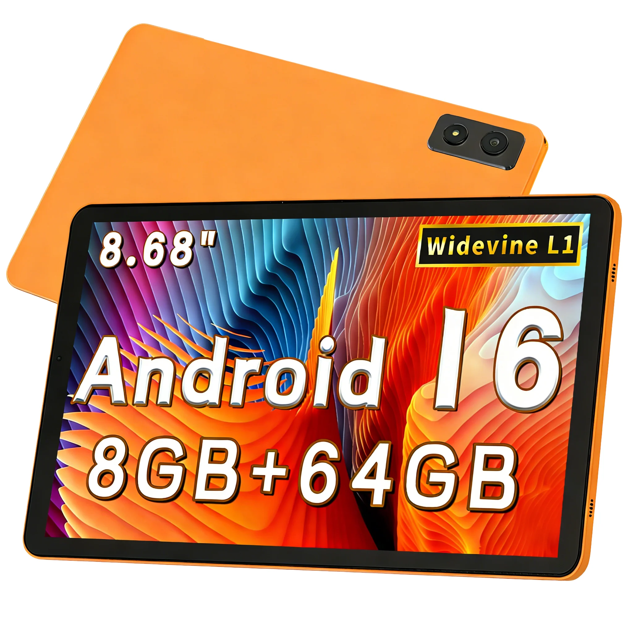 Paitanry Y86 4G LTE Android 16 Tablet 8.68 Inch 1340*800 HD Octa Core 8GB RAM 64GB ROM 5000mAh WiFI6 Dual Camera 2026 New Tablet