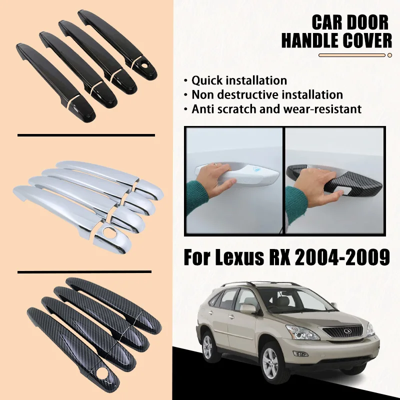 Door Handle Covers For Lexus RX RX300 RX330 RX350 RX400h XU30 2004-2009 Chrome Car Accessories Catch Rustproof Stickers Styliny