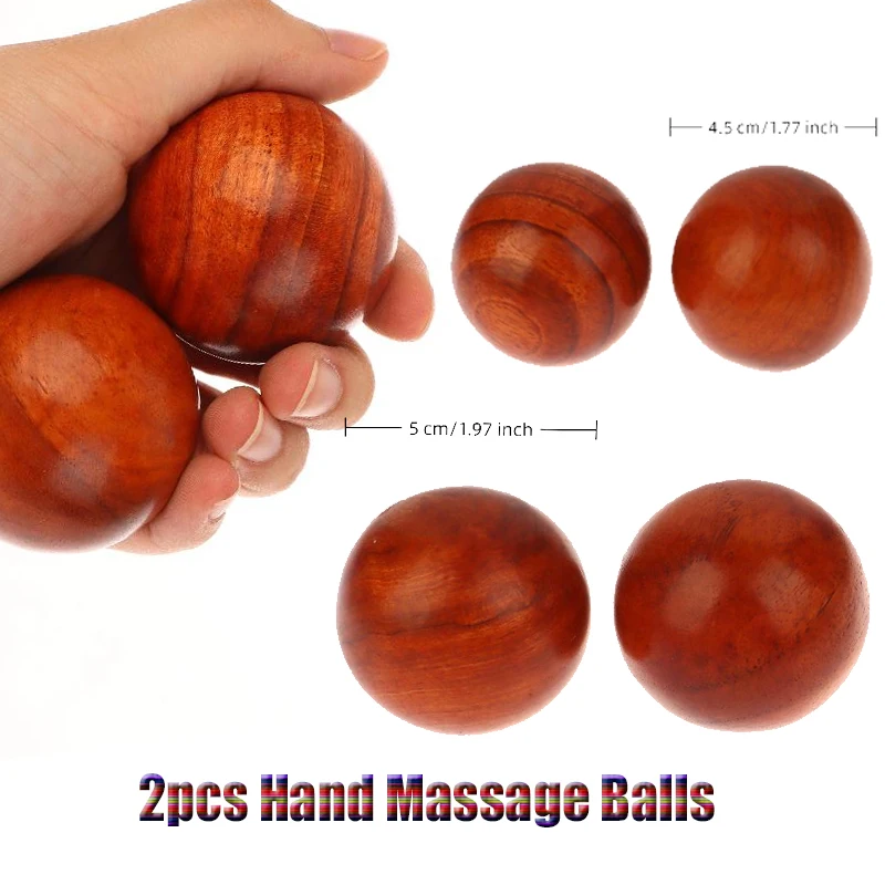 2 Pcs Stress Ball Chinese Style Carving Crafts Desktop Health Baoding Balls Rosewood Massage Exercise Ball Rehabilitation Ball