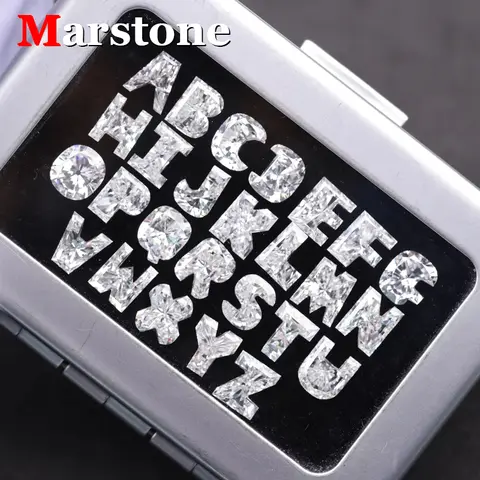 [EU Quality] 26 Letter A-Z Moissanite Loose Stone D Color VVS1 3EX Hand Faceted Cut Letter ABCDEFGH Diamond Moissanite Alphabets