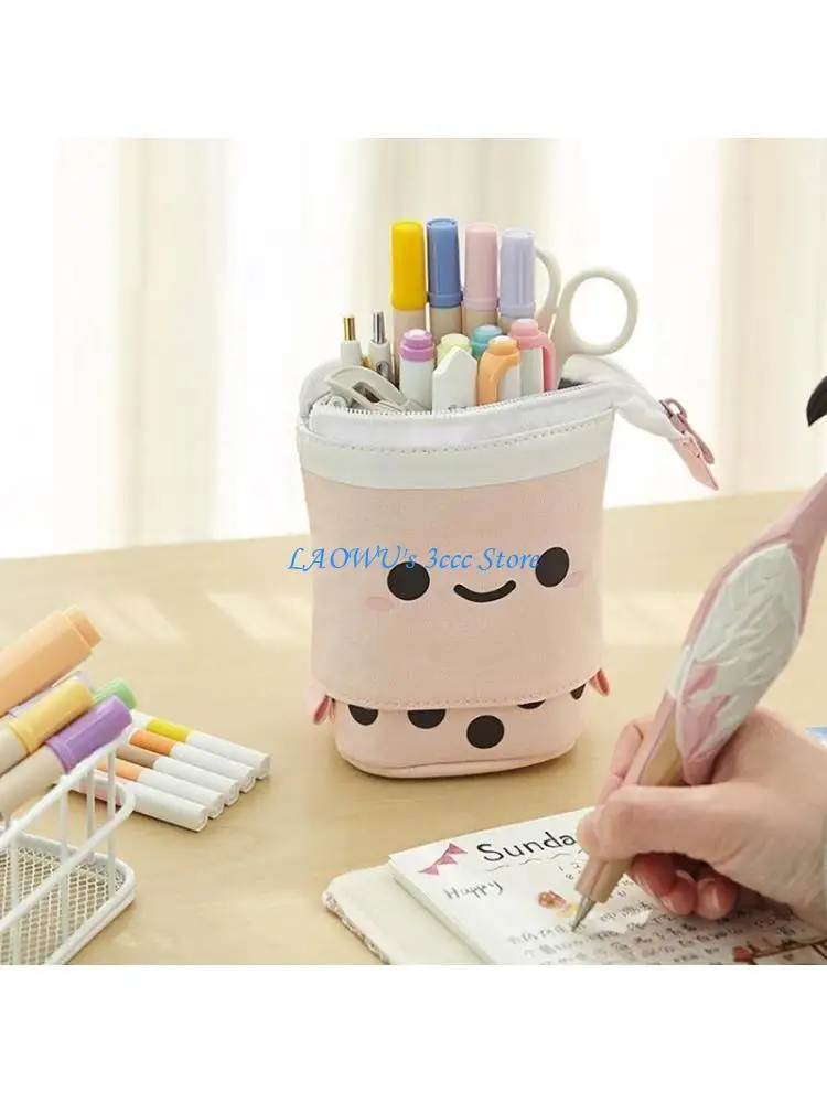 

Y8AD Cartoon Pencil Case Telescoping Pen Bag Zippered Pen Pouches Pencil Case for Kid