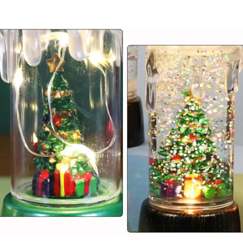 Glowing Christmas Desktop Decoration Lantern Snowman Christmas Tree Christmas Snow Globe Lamp Battery Operated Santa Claus