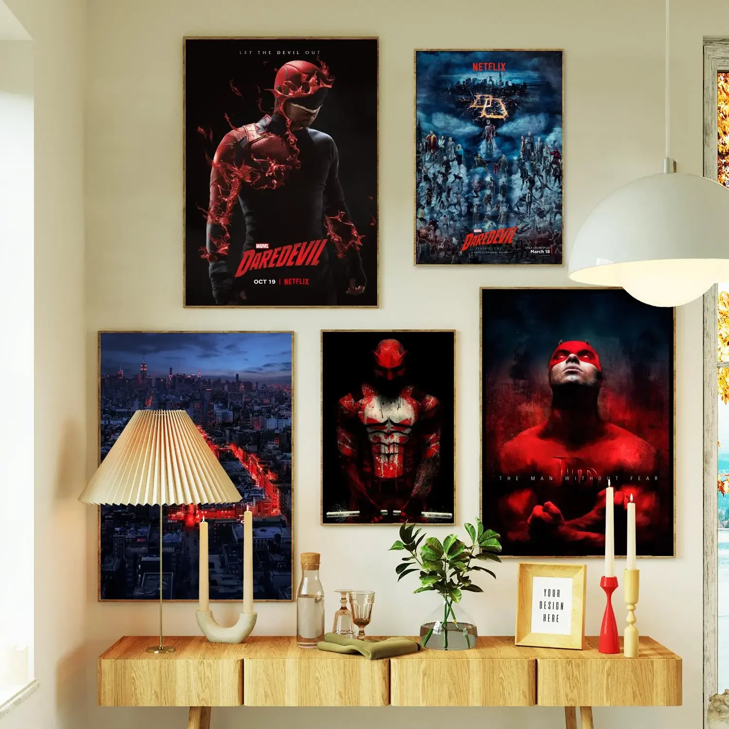 Daredevil Punisher Movie Poster Prints Wall Art Canvas Painting Poster For Modern Family Living Room Home Decor