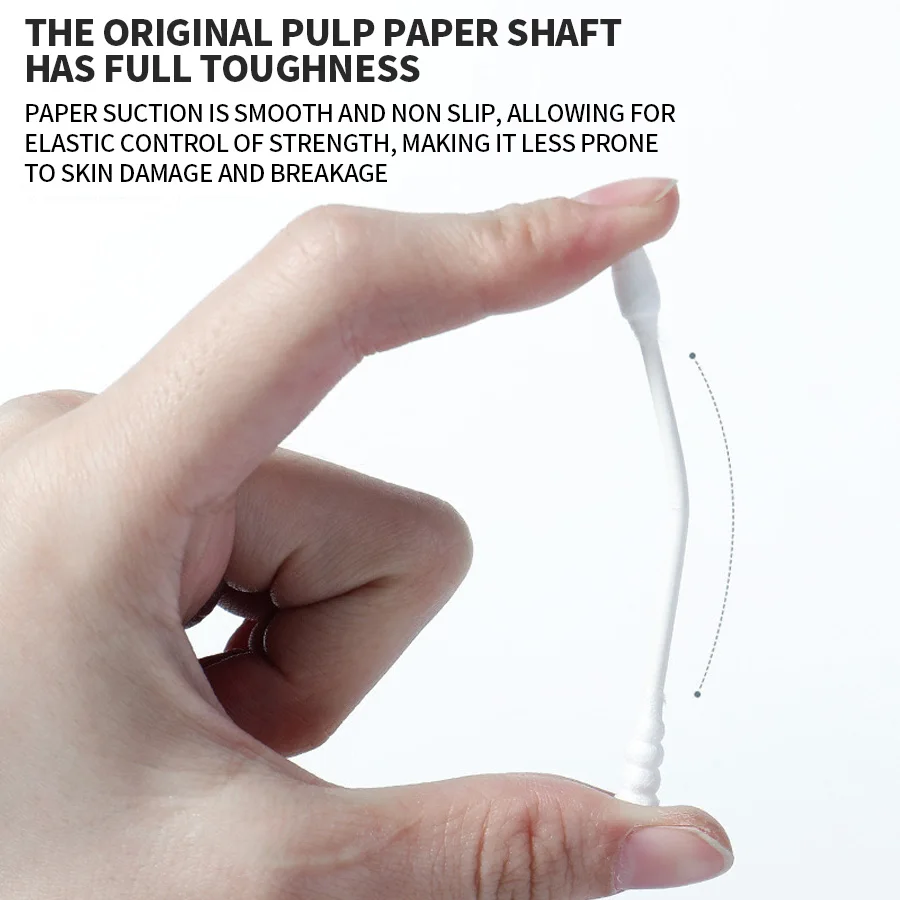 200 قطعة/صندوق - مسحات قطنية مزدوجة الأطراف عالية الجودة - مناسبة للتنظيف الشخصي وإزالة المكياج اللطيف ومسحات المكياج وما إلى ذلك #3