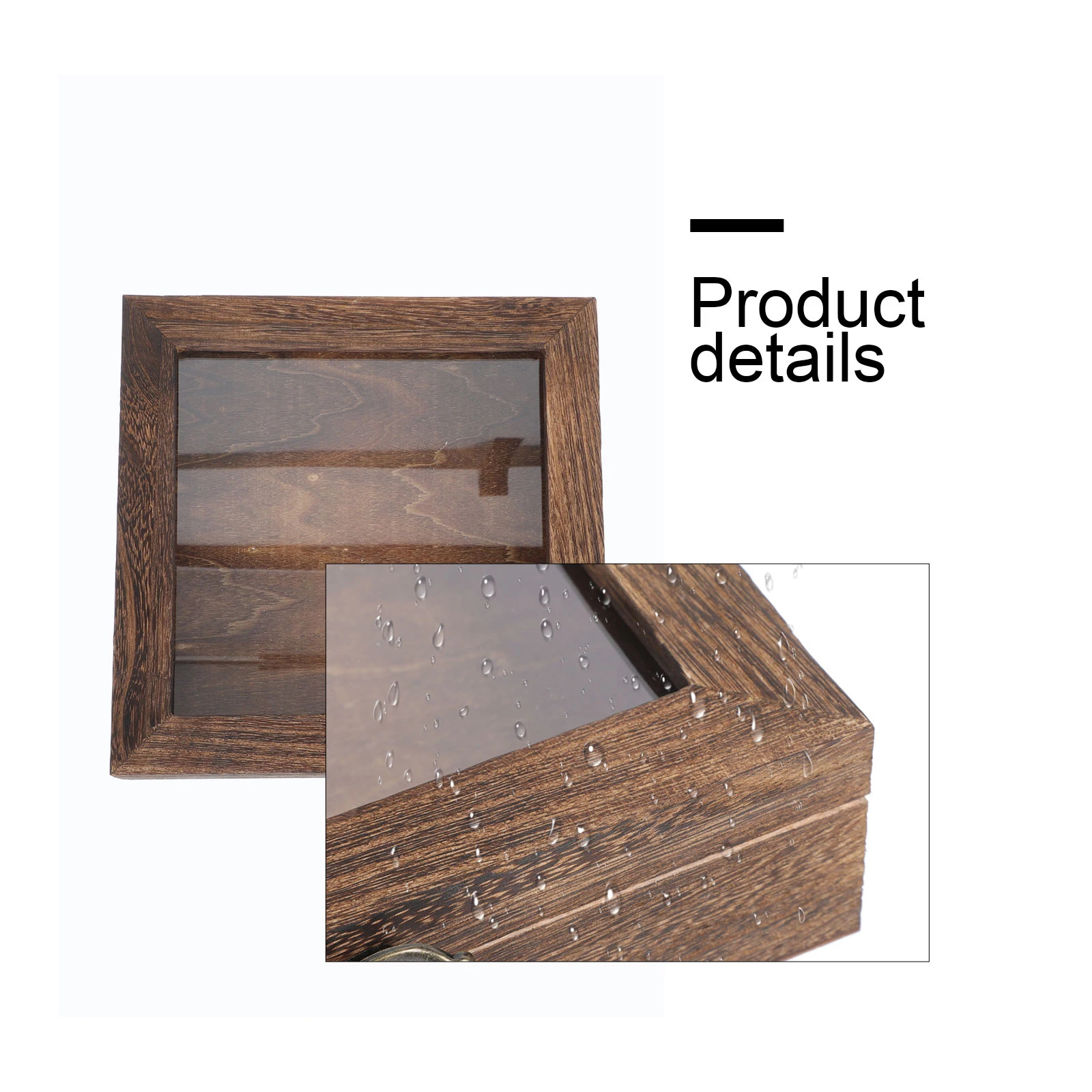 

1Pcs Vintage Style Wooden Specimen Box Clear Display Case Durable Retro Design Multi-Functional Jewelry Coin Photo Craft