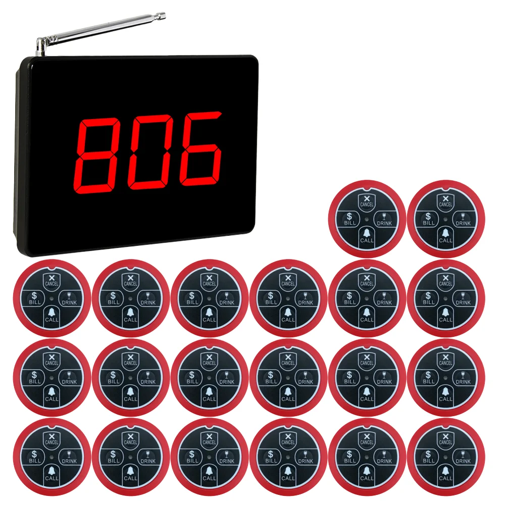 

Ycall 433.92MHz Wireless Waiter Call Paging System With 100m Range For Restaurants Cafes Bars & Dessert Bars