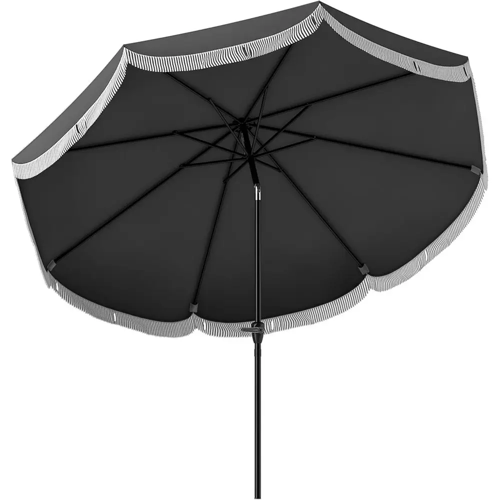 9-Foot Patio Umbrella with Crank, UPF 30+, 8 Ribs, Push Button Tilt, Vented for Outdoor Deck and Backyard