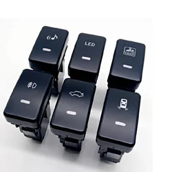 1PC Car LED Front Fog Light Turn On Trunk Music Radar Car Monitor Switch Button for Honda Civic 12-14 CRV 07-16 Accord 08-13