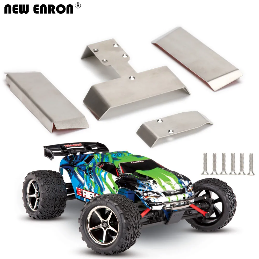 NEW ENRON 4pcs Stainless Steel Skid Plate Protector for RC Car TRAXXAS 1/16 Mini E Revo 71054 VXL 71076 SUMMIT SLASH 4WD 70054