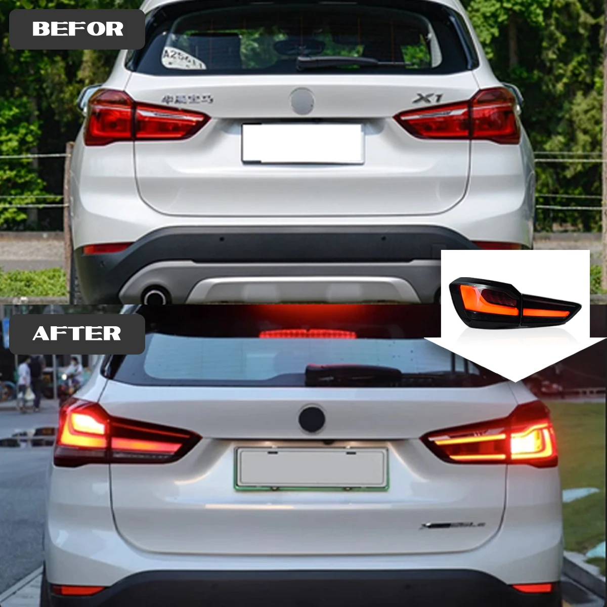 TYPY Car Lights For BMW X1 F48 2016-2019 LED Tail Light Rear Stop Lamp DRL Brake Signal Reversing Auto Accessories