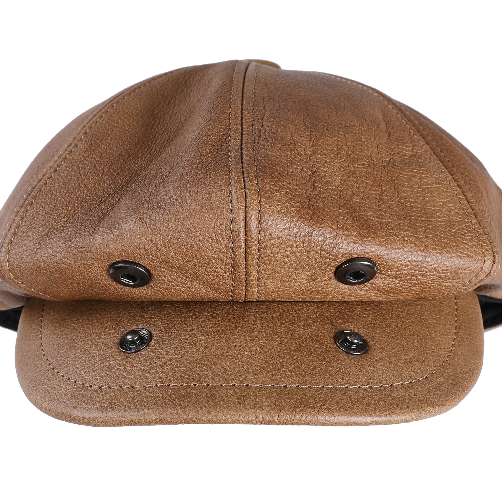 Boonjovia Herren Newsboy Flat Cap echtes Rindsleder Gatsby Efeu Golf Cabbie Fahr hut 8 Panels klassisches Design – Detail 7