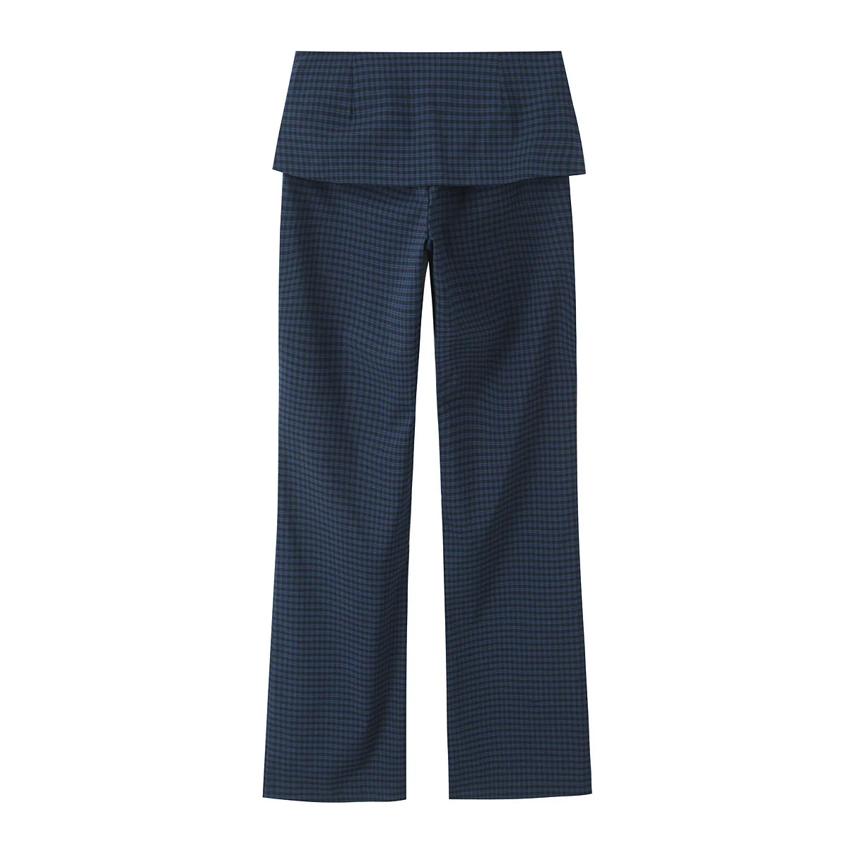 Women's Plaid Straight Leg Pants with Belt Casual Trousers Simple Fashion Street Style for Ladies Autumn Season