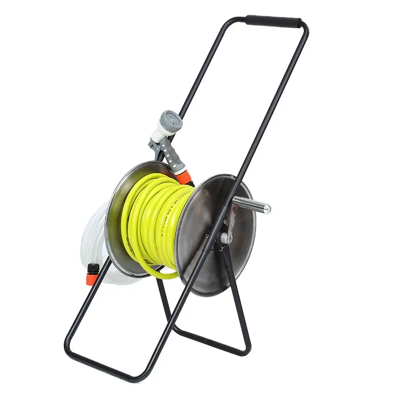 Household Water Hose Kit High Pressure Wash Nozzle Hose Reel Storage Rack For Garden Irrigation & Surface Cleaning