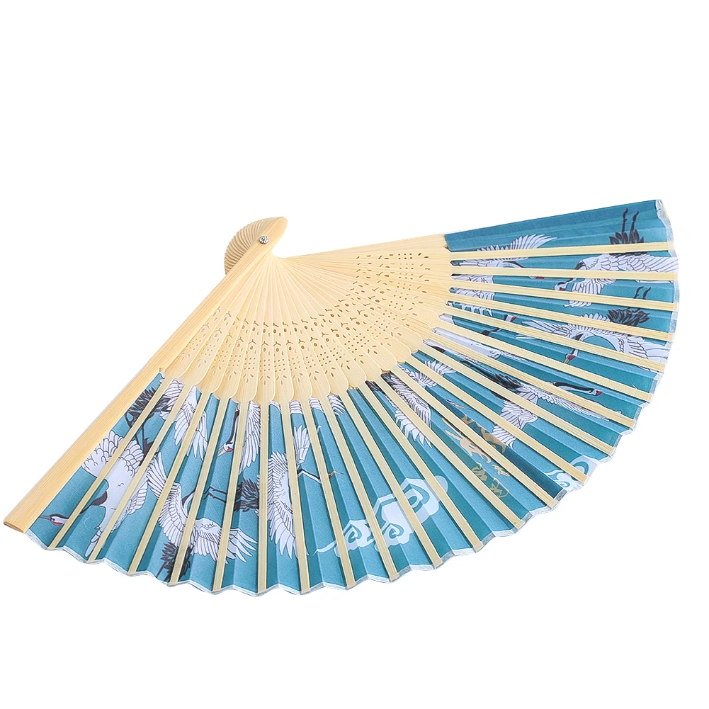 Magic Cloud Fairy Cranes Hand-rolled Folding Fan Chinese Style Mascot DIY Festival Ceremony Stage Performance Props Handicrafts
