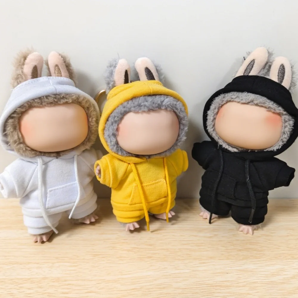 

Doll Clothes For 15-17cm Toy Accessories Solid Color Hooded Sweatshirt Outfit Designer Plush Doll's Clothing Mini Diy Gifts