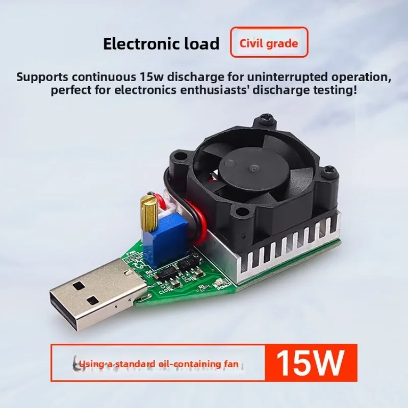 USB Adjustable Constant Current Electronic Load Battery Capacity Tester for Power Bank Aging Discharger Smart Discharge Resistor