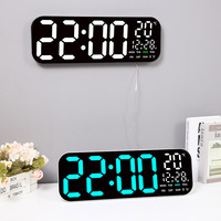 18-inch Large Size LED Timer Wall Clock with Temperature Display Desktop/wall Remote Control Alarm Clock for Bedroom/Living Room
