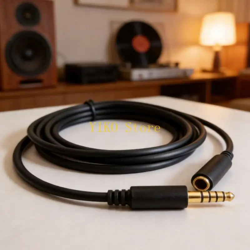 K32C Headphone Extension Cord with 4.4mm Male End and 3.5mm Female End, 2m Cable for Music Units, Shelf Routing, and Desk Use