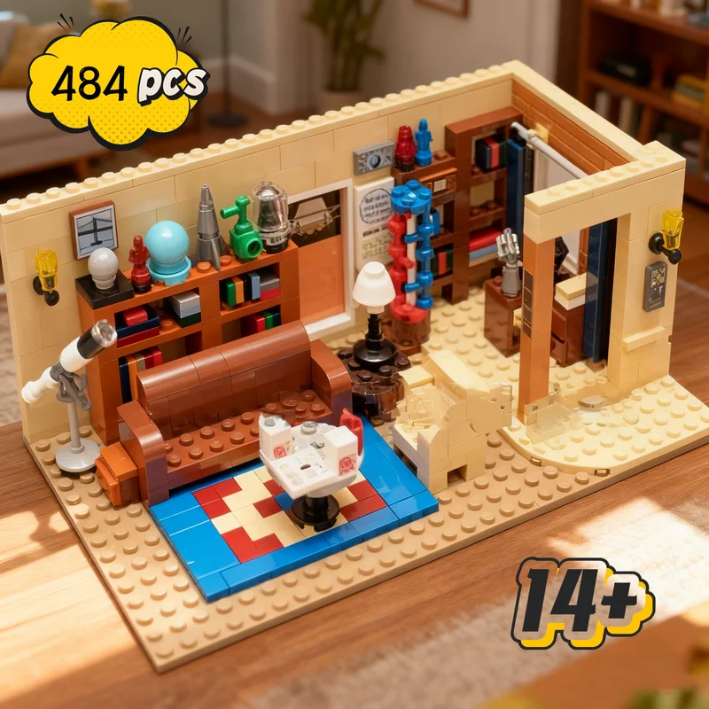 

484pcs best seller 21302 BigBang Theory American TV Drama Friends Living Room Model Building Blocks Bricks Kids Toys Gift