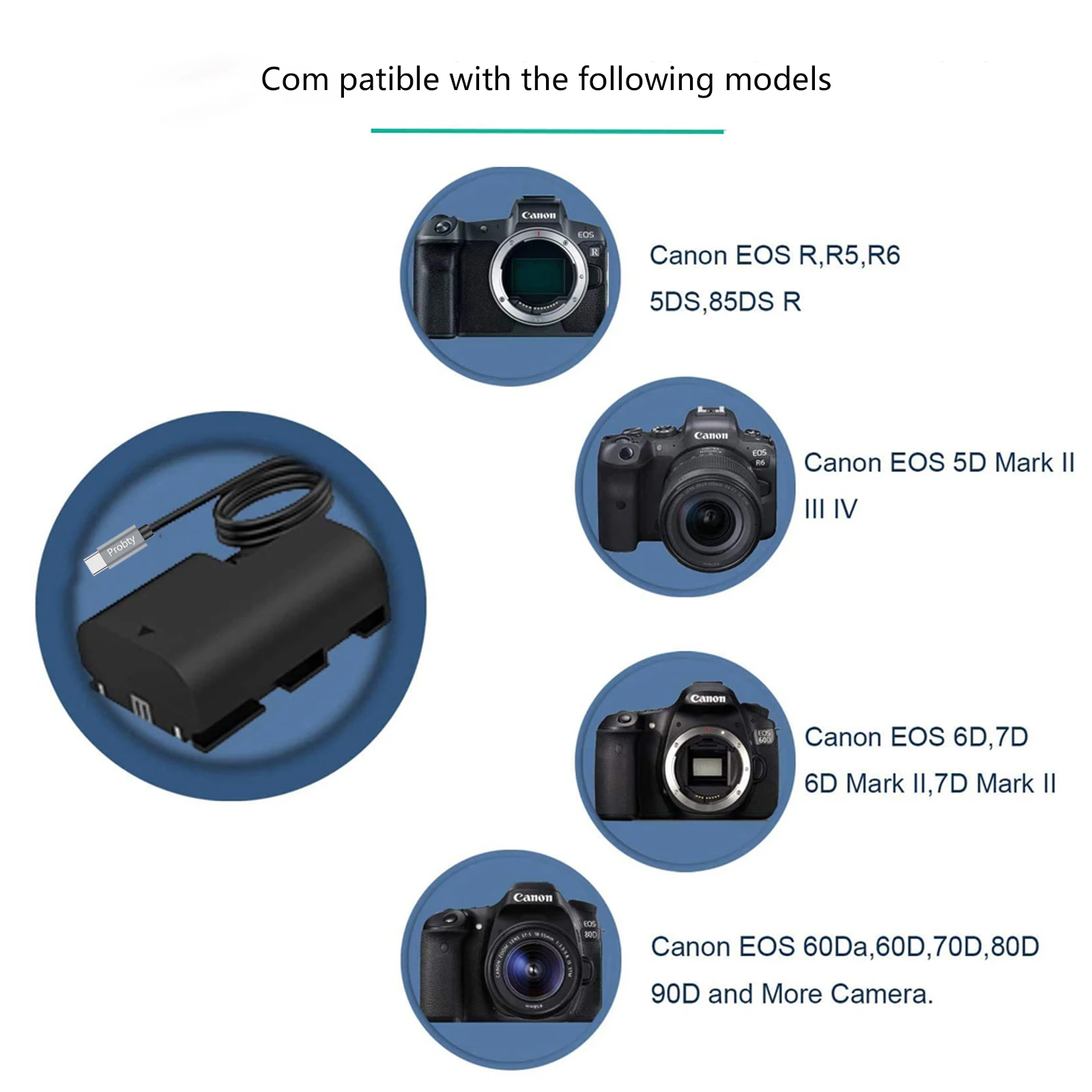 ACK-E6 DR-E6 USB-C Coupler LP-E6 LP-E6N Комплект фиктивных аккумуляторов для Canon EOS R R5 R6 R7,80D 70D 60D 90D,5D Mark II III IV,6D 7D