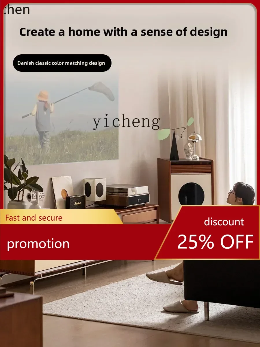 

YFY medieval TV cabinet Nordic solid wood living room home storage storage TV cabinet