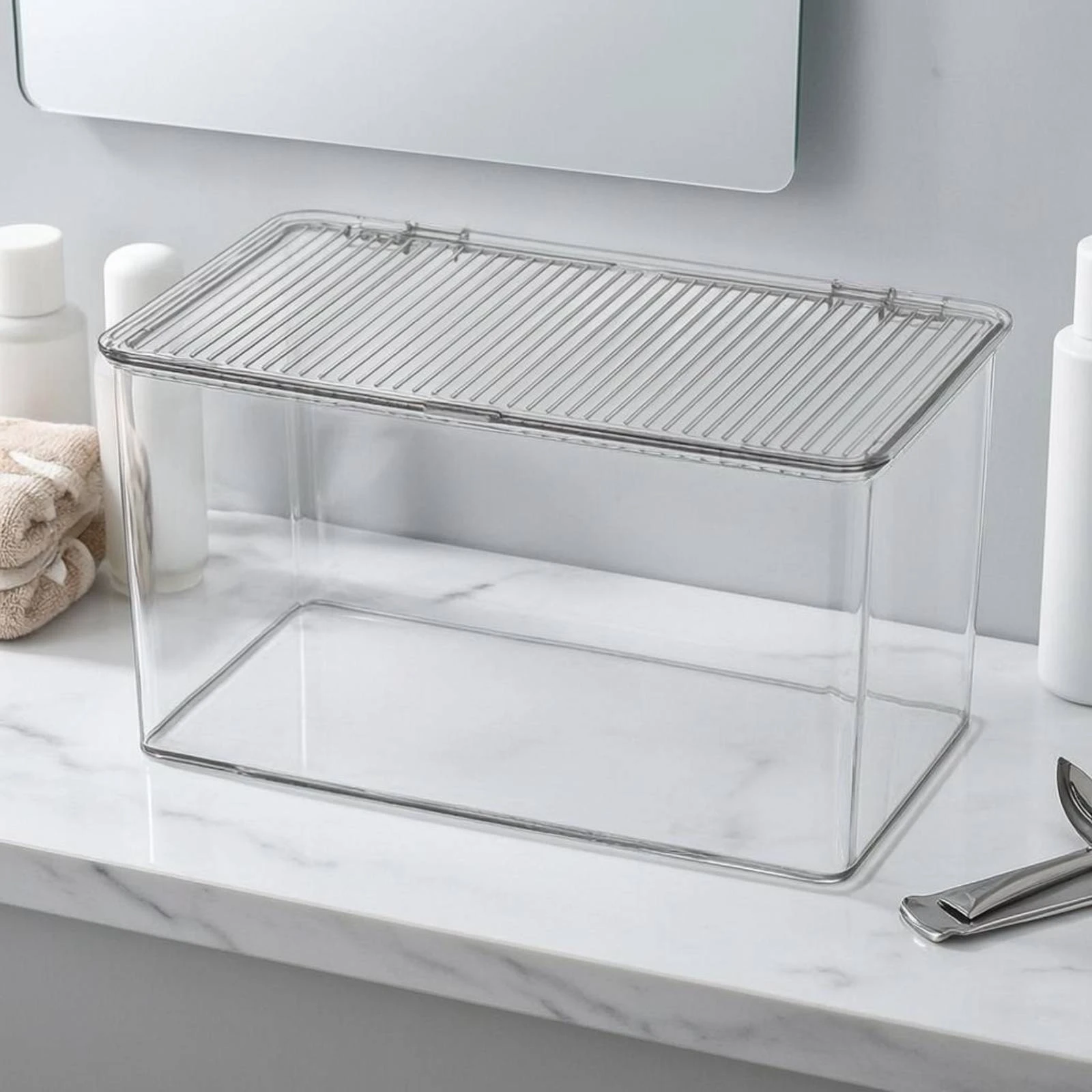 

3 Pieces Acrylic Organizer Box Dustproof Transparent Organizer Box Acrylic Storage Container Sturdy