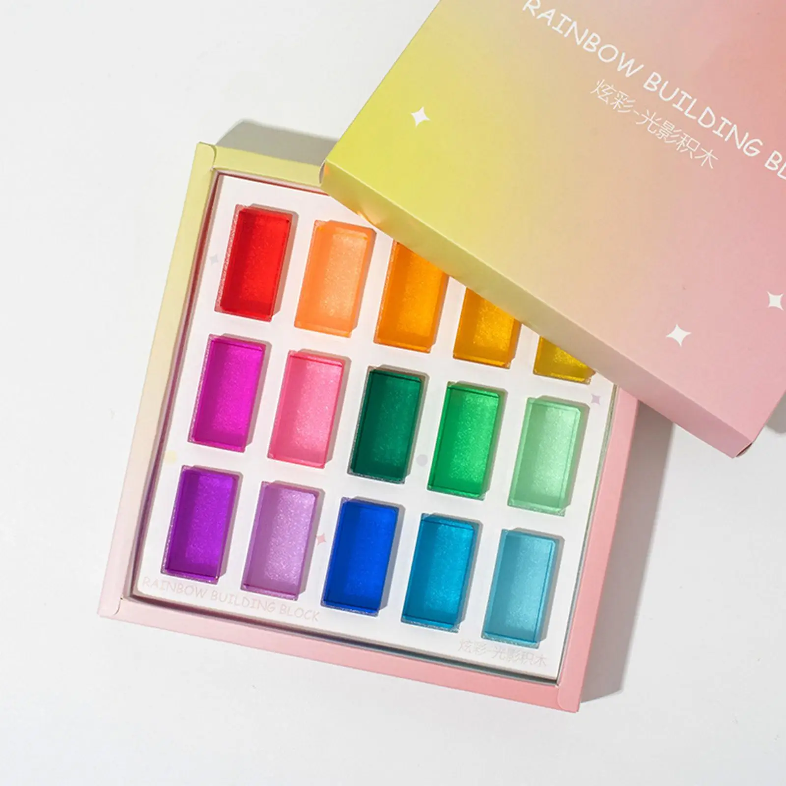 Acrylic Block Learn Color Crystal Cube for Girls 3~6 Years Olds Kids 15Pcs