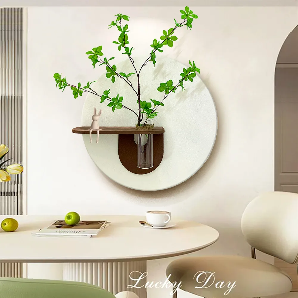 Hydroponic green plants restaurant decoration painting cream style three-dimensional high-end sandstone wall lamp